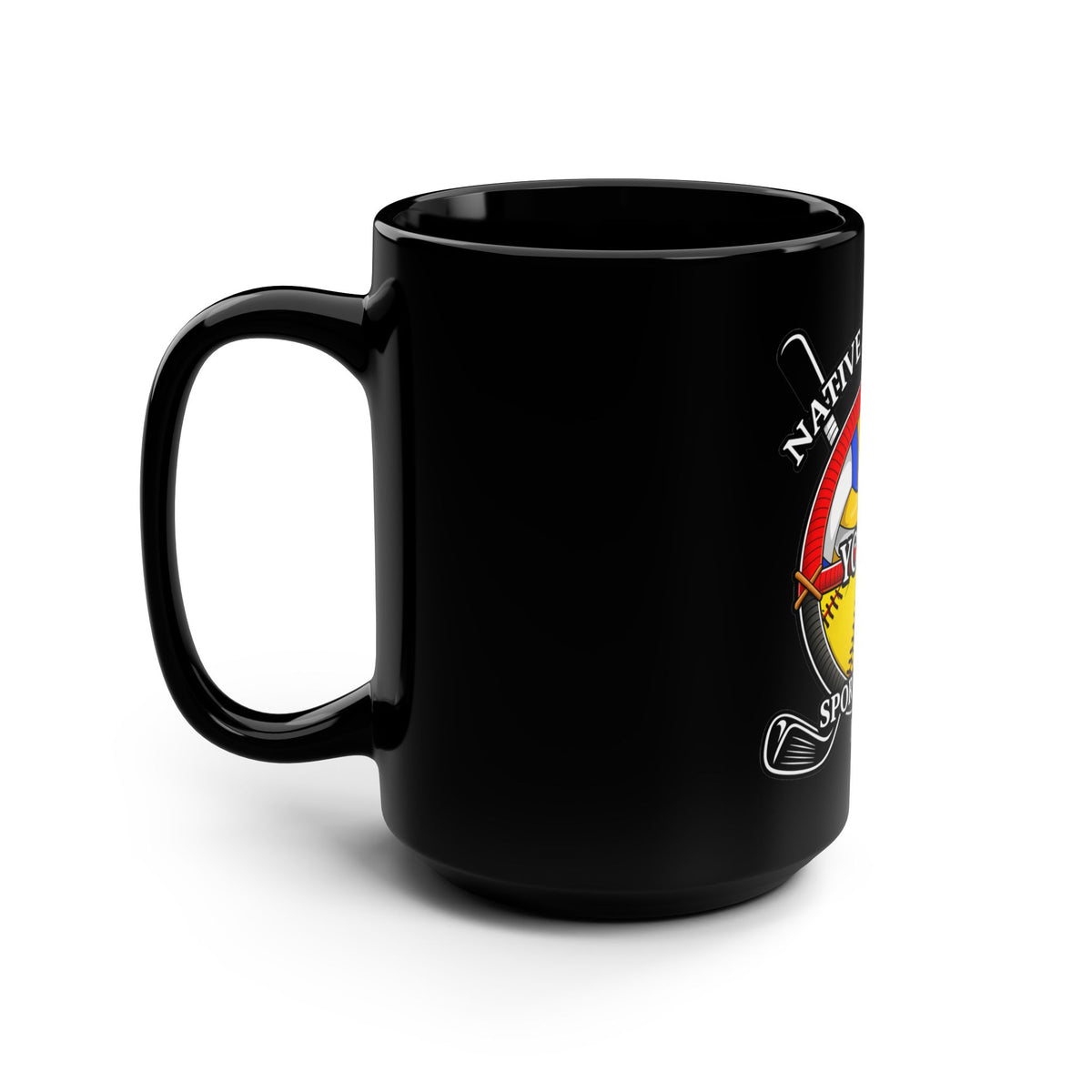 Native American Youth Sports Club 15oz Black Mug