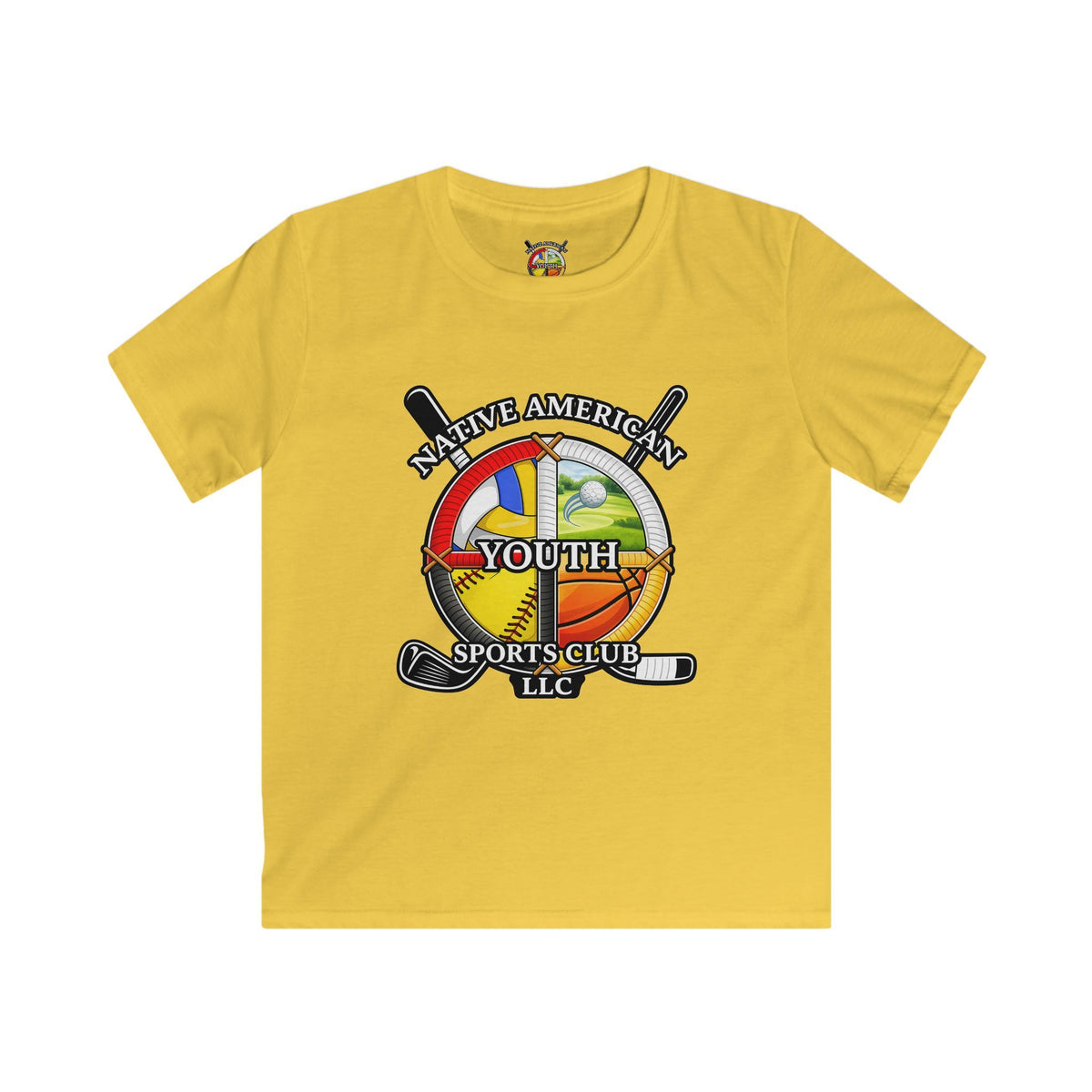 Native American Youth Sports Club Kids T‑Shirt — Multi‑Sport Logo Tee