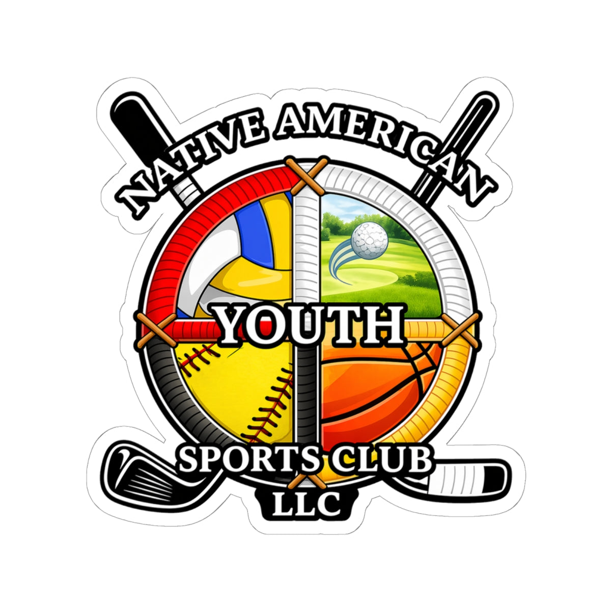 Native American Youth Sports Club Kiss-Cut Sticker