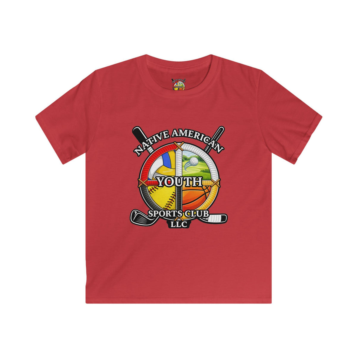 Native American Youth Sports Club Kids T‑Shirt — Multi‑Sport Logo Tee