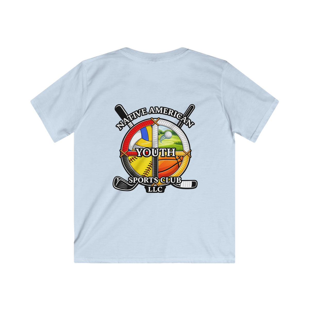 Native American Youth Sports Club Kids T‑Shirt — Multi‑Sport Logo Tee