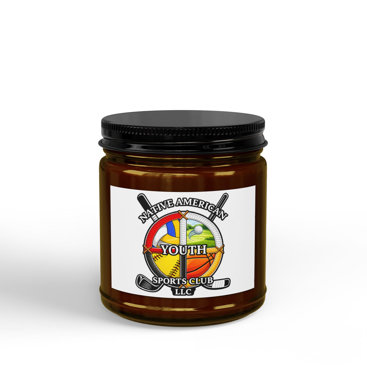 Youth Sports Club Soy Candle (4oz & 9oz) – Scented Amber Jar with Black Lid