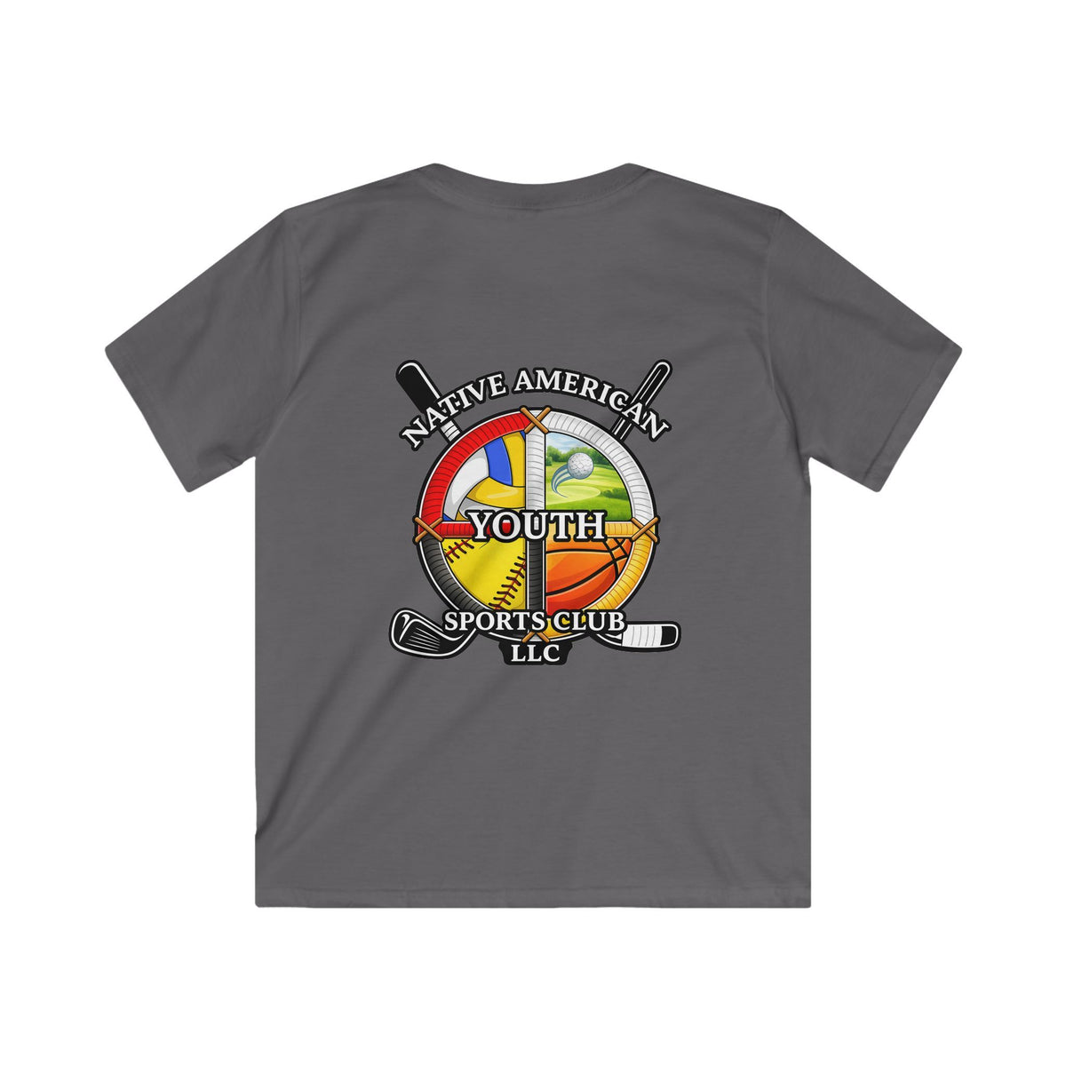 Native American Youth Sports Club Kids T‑Shirt — Multi‑Sport Logo Tee