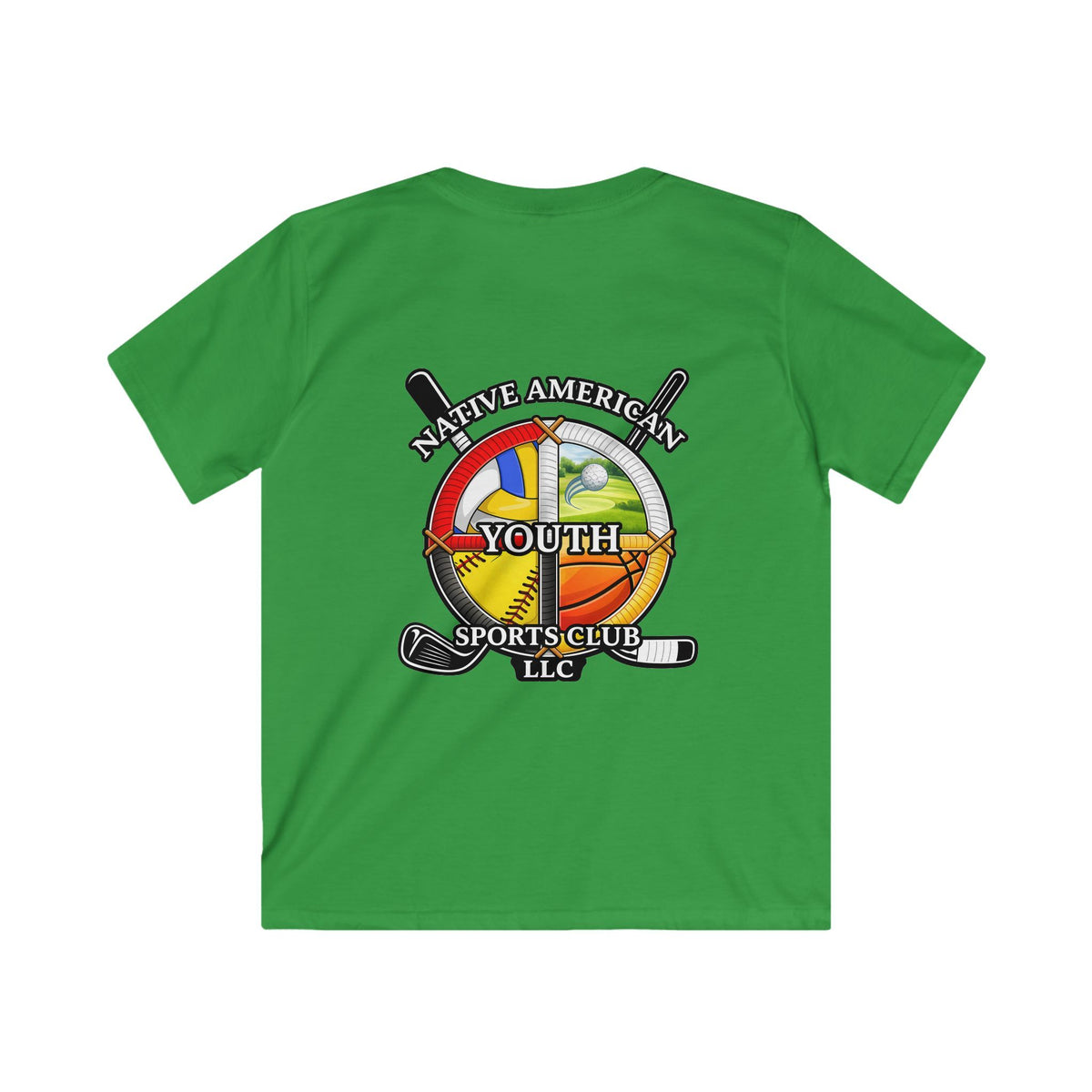 Native American Youth Sports Club Kids T‑Shirt — Multi‑Sport Logo Tee