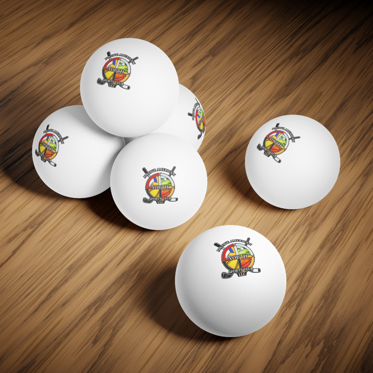 Youth Sports Club Ping Pong Balls – Pack of 6 with Native American Youth Logo