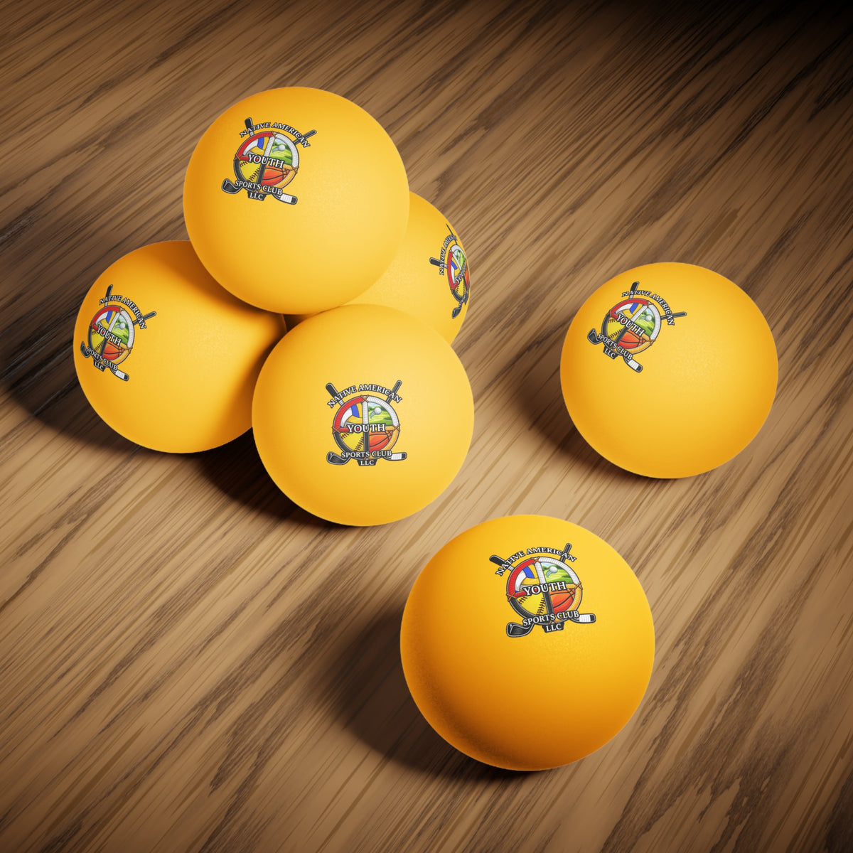 Youth Sports Club Ping Pong Balls – Pack of 6 with Native American Youth Logo