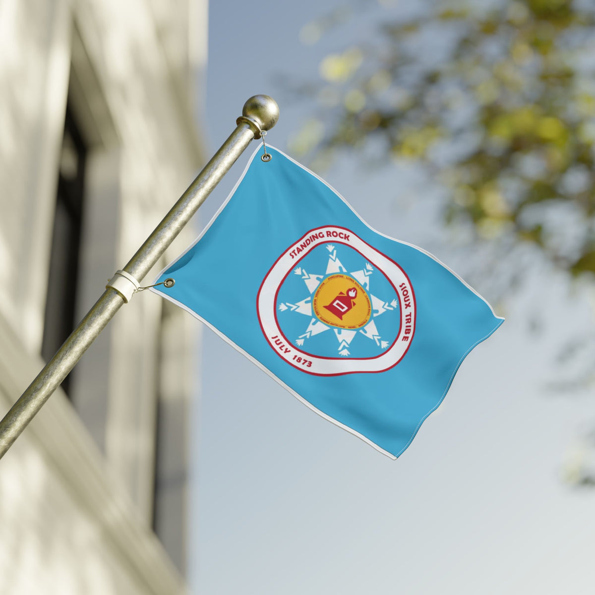 Standing Rock Sioux Tribe Seal Flag — Double-Sided Tribal Emblem Outdoor Flag