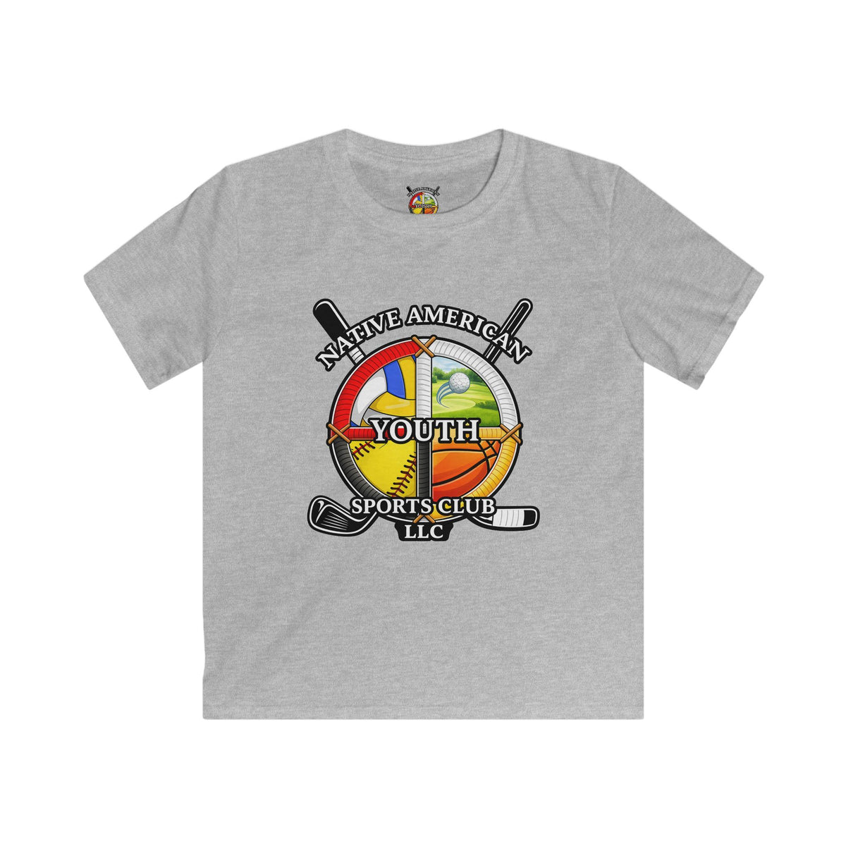 Native American Youth Sports Club Kids T‑Shirt — Multi‑Sport Logo Tee