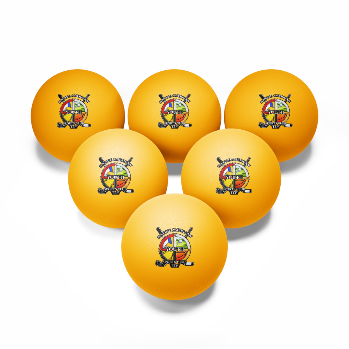 Youth Sports Club Ping Pong Balls – Pack of 6 with Native American Youth Logo