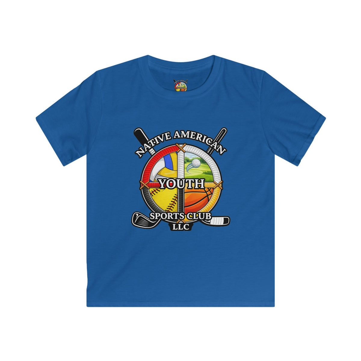 Native American Youth Sports Club Kids T‑Shirt — Multi‑Sport Logo Tee