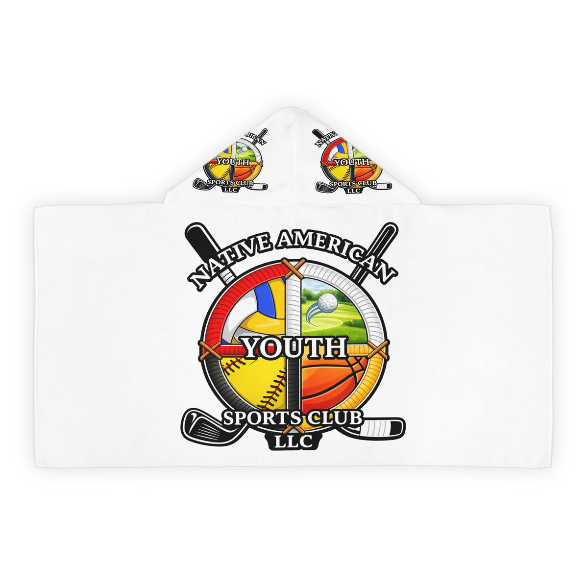 Native American Youth Sports Club Hooded Towel – Tribal Crest Beach & Pool Wrap