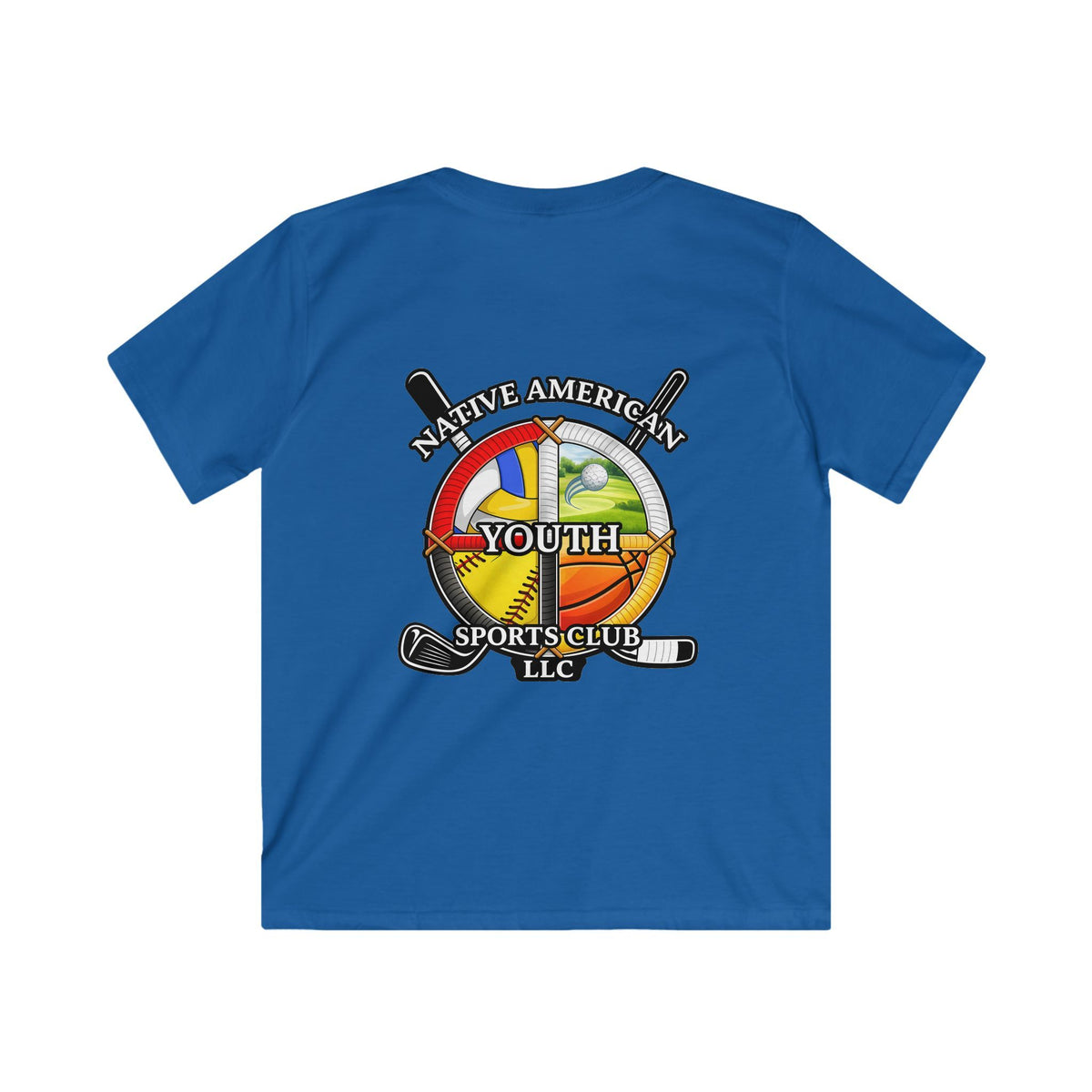 Native American Youth Sports Club Kids T‑Shirt — Multi‑Sport Logo Tee
