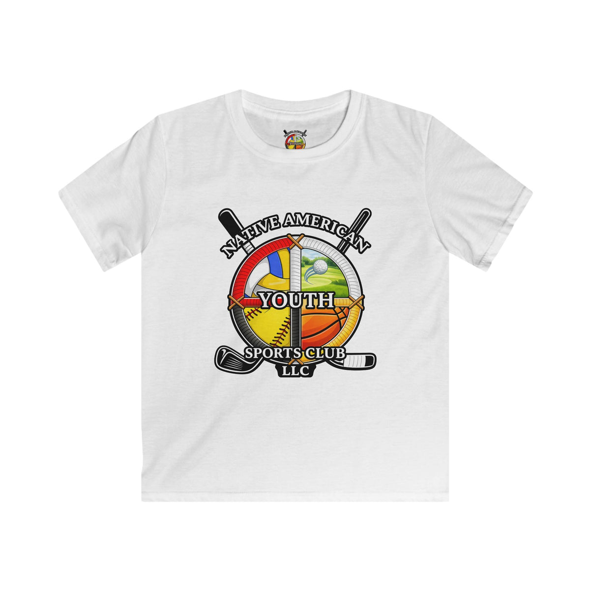 Native American Youth Sports Club Kids T‑Shirt — Multi‑Sport Logo Tee