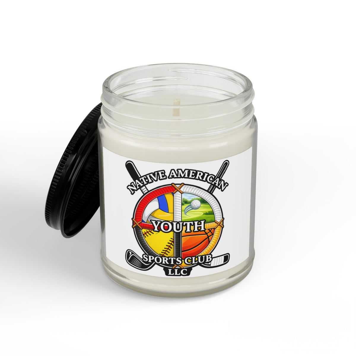 Youth Sports Club Soy Candle (4oz & 9oz) – Scented Amber Jar with Black Lid