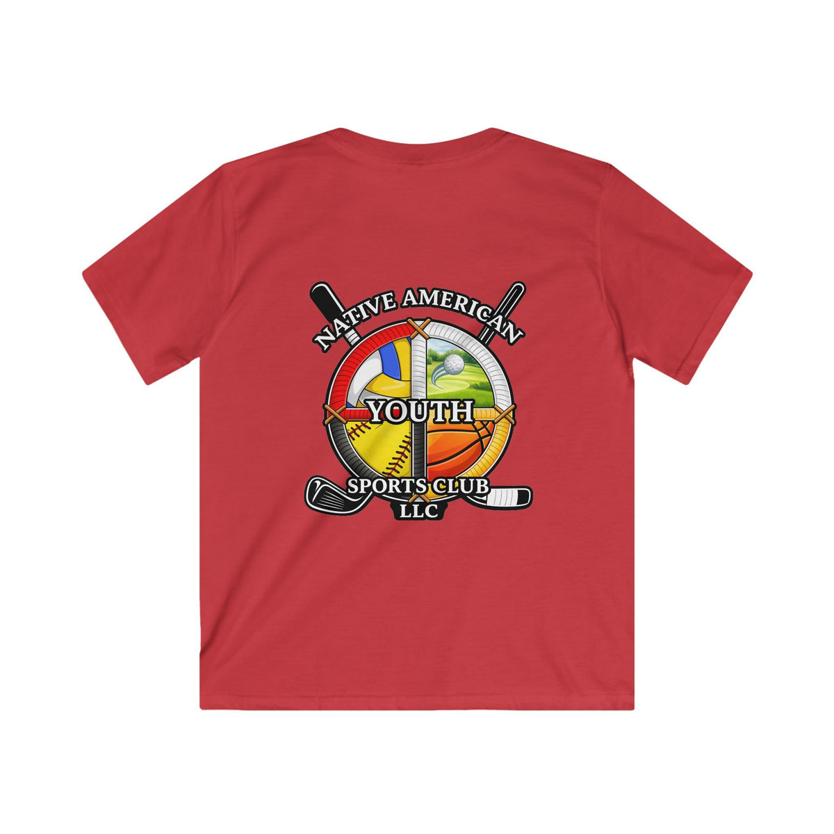 Native American Youth Sports Club Kids T‑Shirt — Multi‑Sport Logo Tee