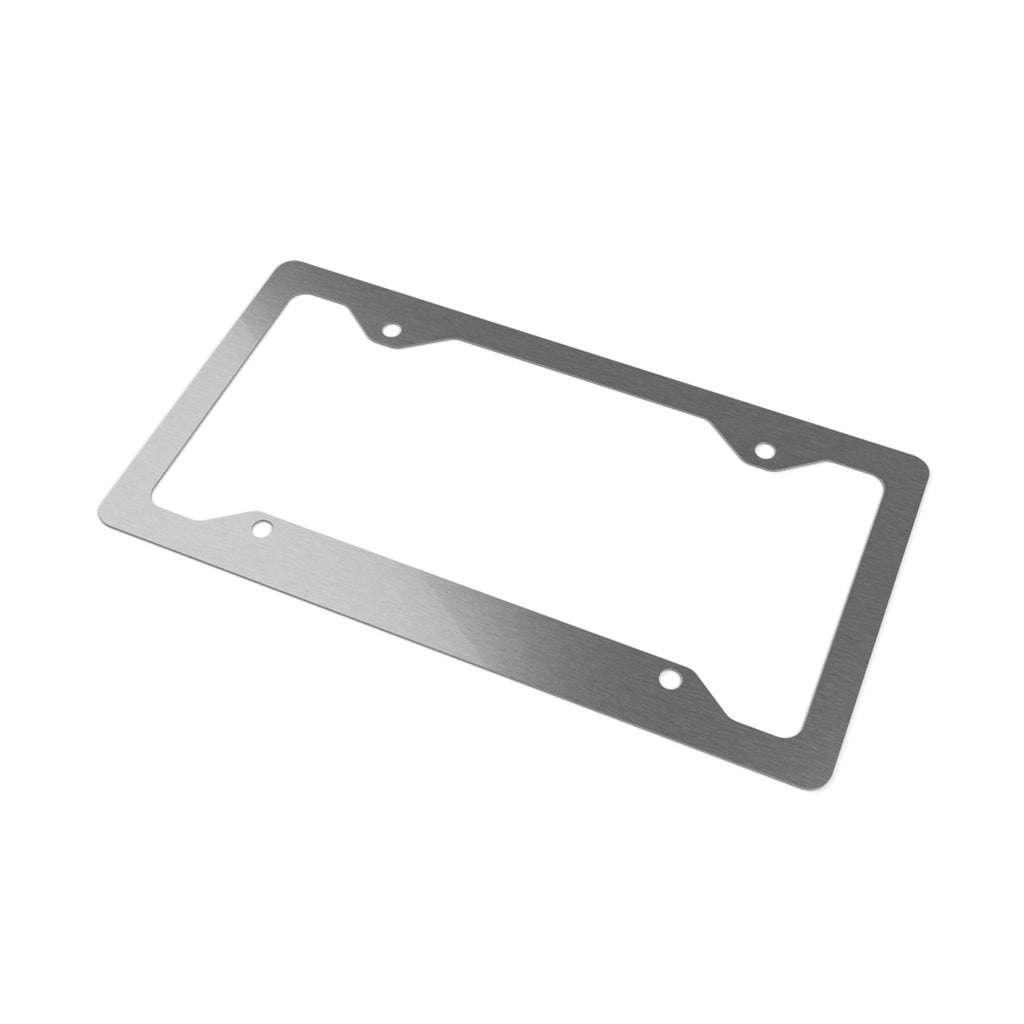 Metal License Plate Frame — Sleek Brushed Stainless Steel Car Tag Holder