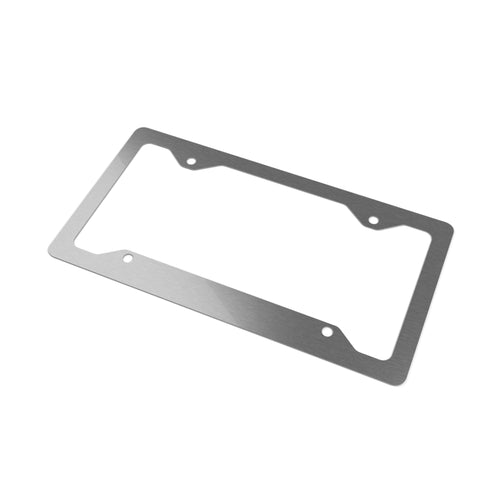 Metal License Plate Frame — Sleek Brushed Stainless Steel Car Tag Holder