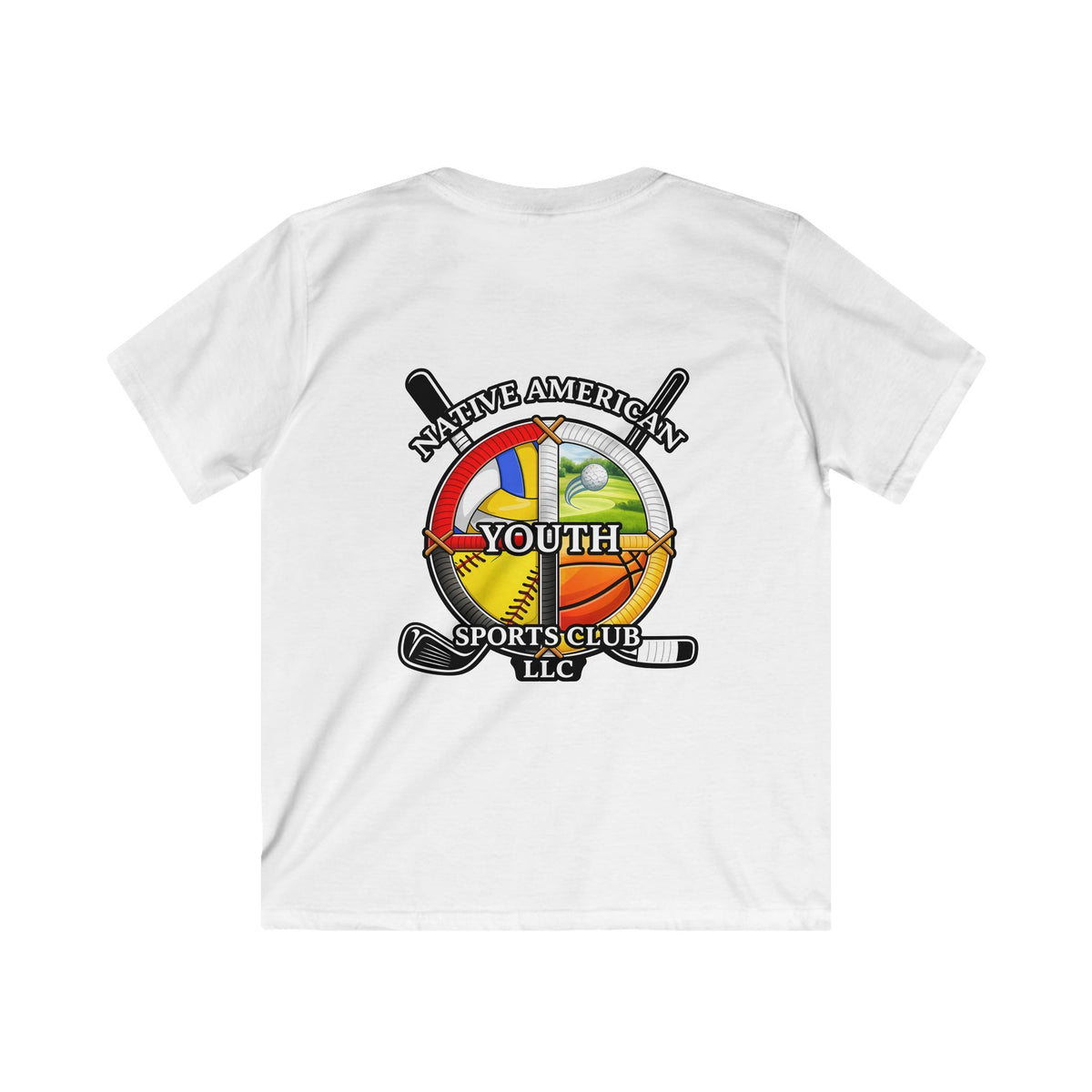 Native American Youth Sports Club Kids T‑Shirt — Multi‑Sport Logo Tee