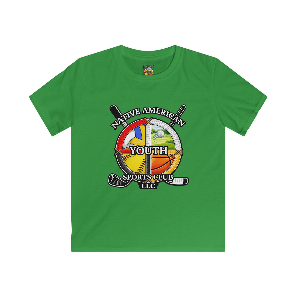 Native American Youth Sports Club Kids T‑Shirt — Multi‑Sport Logo Tee