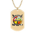 Youth Sports Club Dog Tag Necklace — Multi-Sport Emblem on Gold Chain