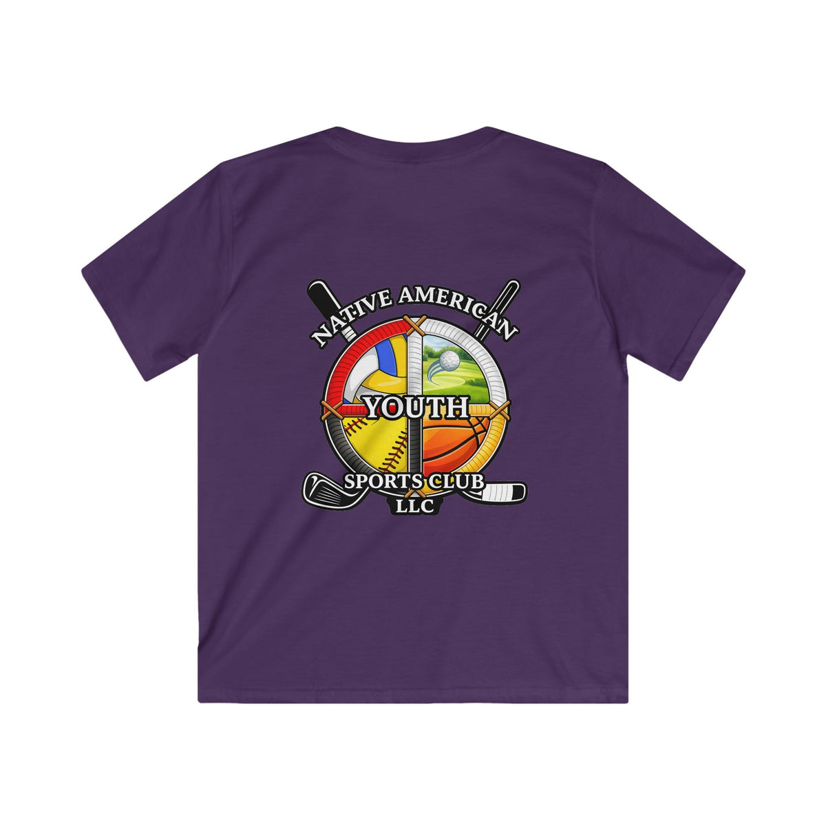 Native American Youth Sports Club Kids T‑Shirt — Multi‑Sport Logo Tee