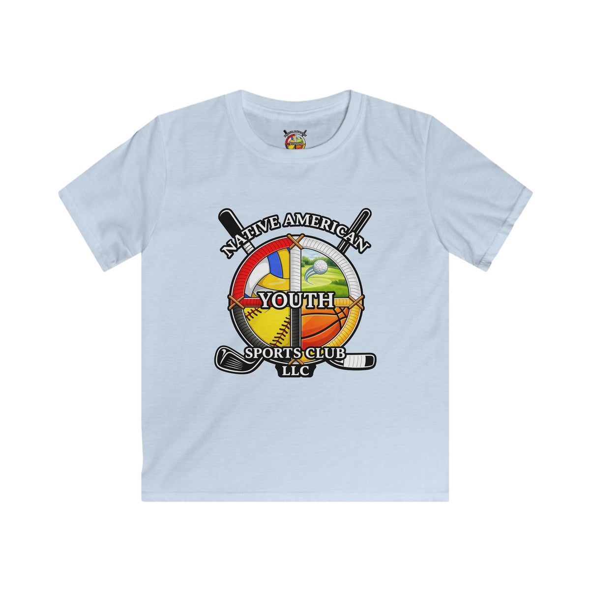 Native American Youth Sports Club Kids T‑Shirt — Multi‑Sport Logo Tee