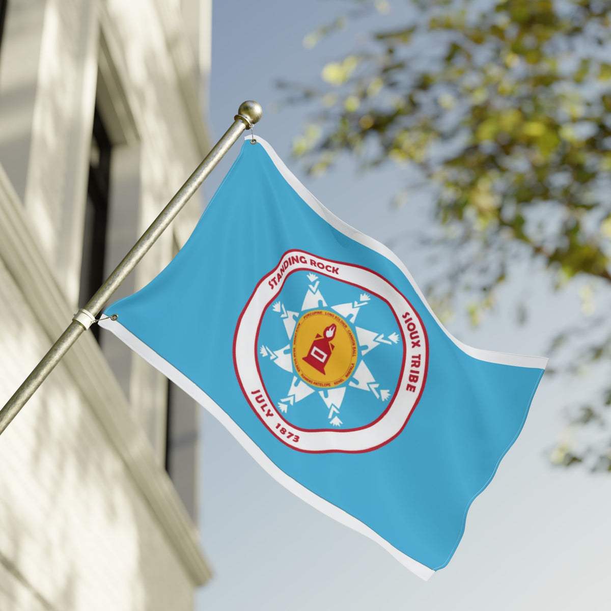 Standing Rock Sioux Tribe Seal Flag — Double-Sided Tribal Emblem Outdoor Flag