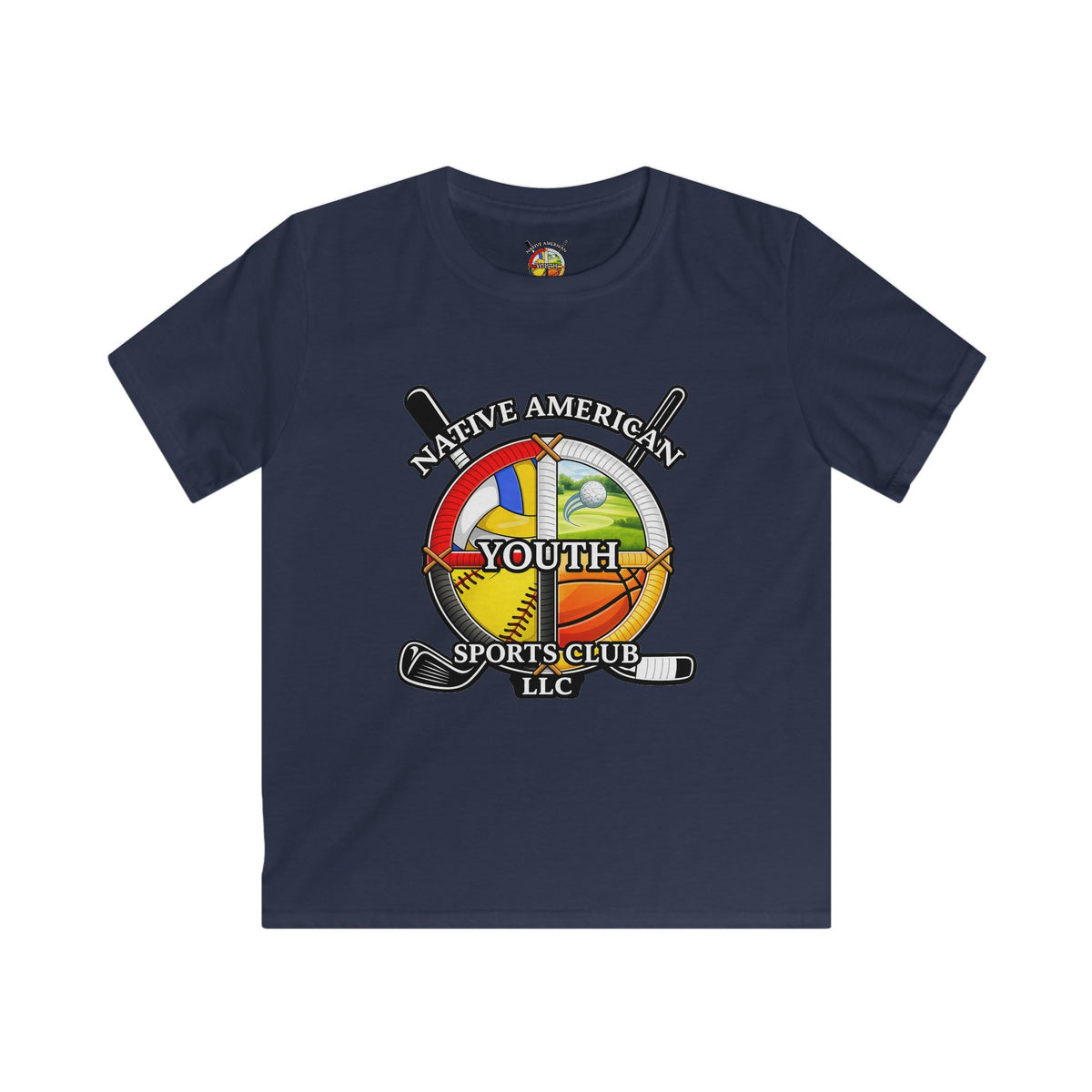 Native American Youth Sports Club Kids T‑Shirt — Multi‑Sport Logo Tee