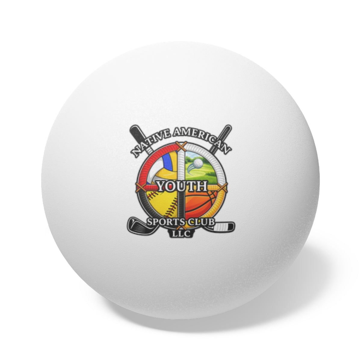Youth Sports Club Ping Pong Balls – Pack of 6 with Native American Youth Logo