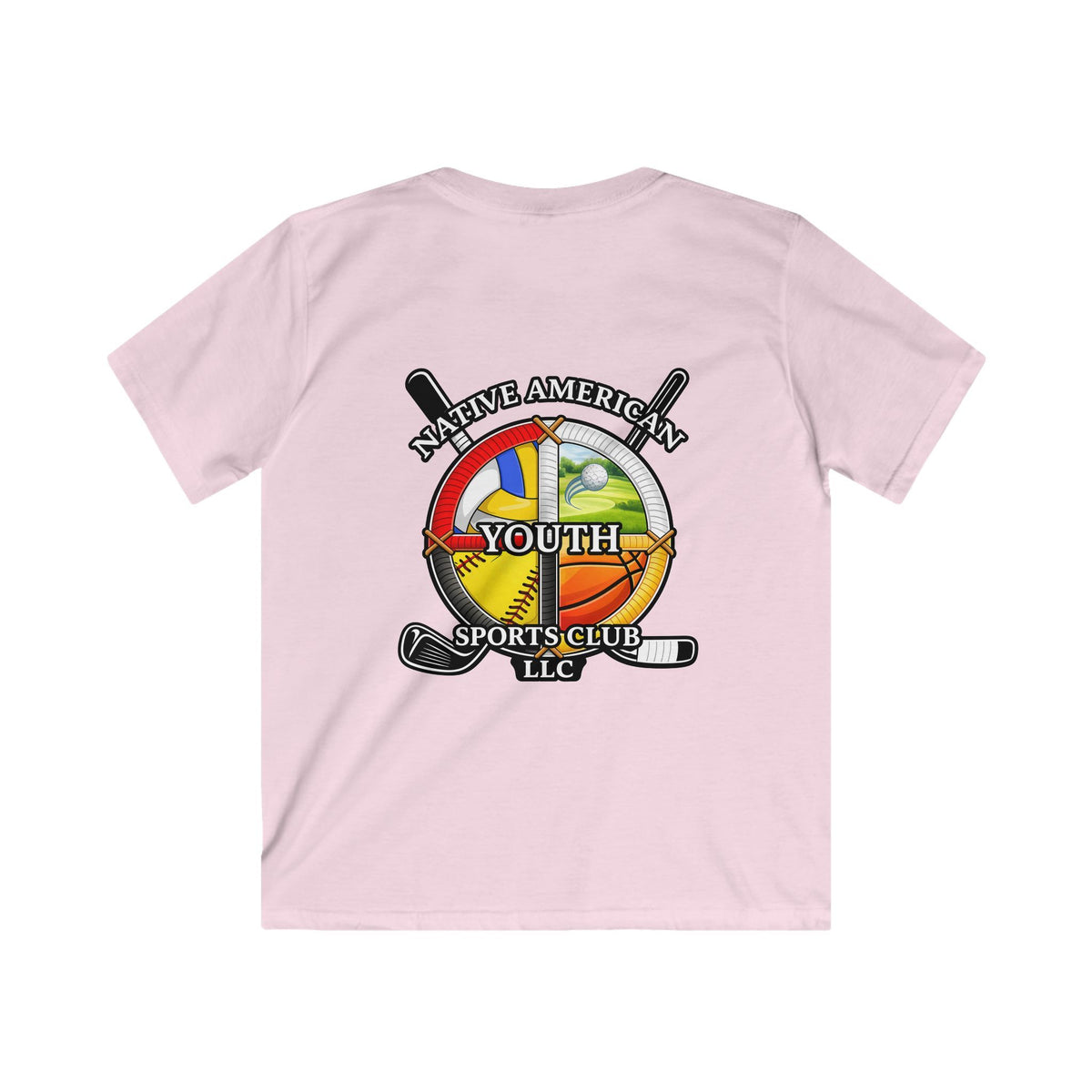 Native American Youth Sports Club Kids T‑Shirt — Multi‑Sport Logo Tee