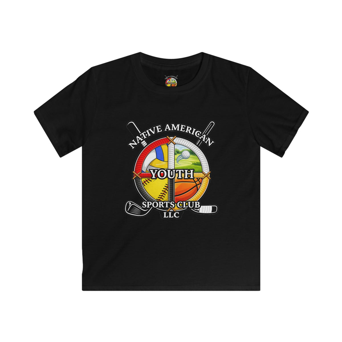 Native American Youth Sports Club Kids T‑Shirt — Multi‑Sport Logo Tee