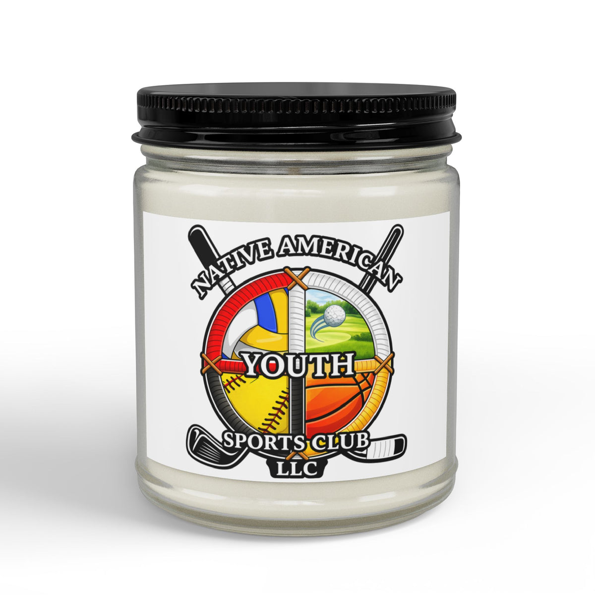 Youth Sports Club Soy Candle (4oz & 9oz) – Scented Amber Jar with Black Lid