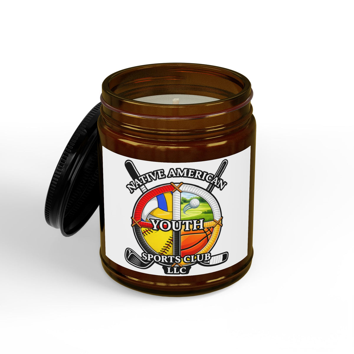 Youth Sports Club Soy Candle (4oz & 9oz) – Scented Amber Jar with Black Lid